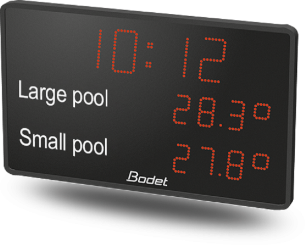 Bodet Time and Pool Temperature Displays
